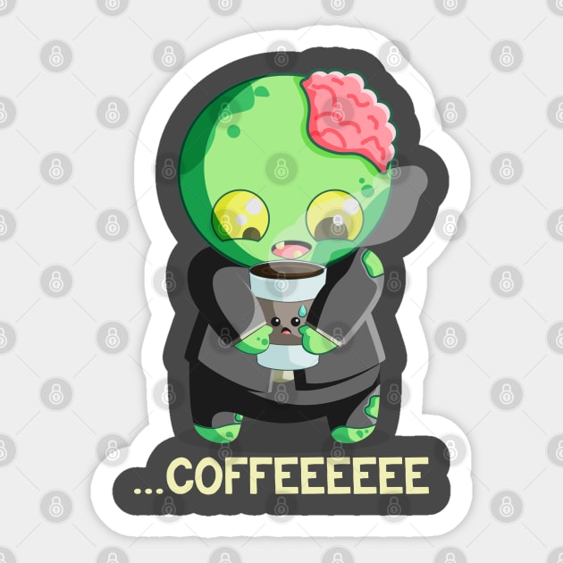 Coffee Zombie Sticker by Vessoaran